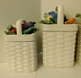 Fitz & Floyd Vintage 1983 Kitchen Harvest 4 - Piece Canister Set 4