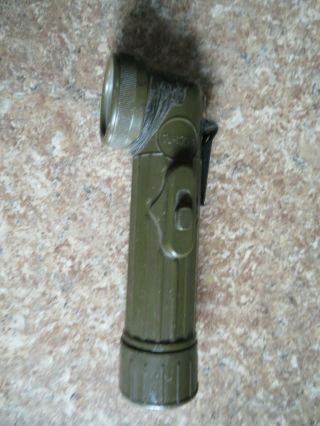 Wwii Us Army Angle Flashlight,  Tl - 122 - B With Belt Hook