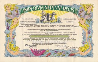 Wwii 1944 Imperivm Neptvni Regis Certificate