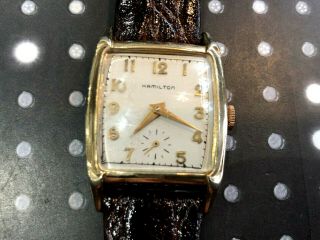 Vintage Hamilton men ' s wristwatch Craig 747 gold filled mid century 50 ' s 3