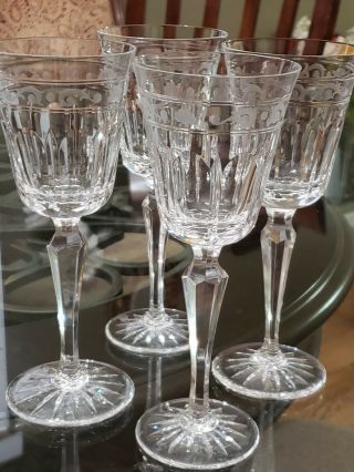 Vintage Monarch By Wedgwood Crystal Wine Glass 7 - 7/8 Tall Set Of 4 Great