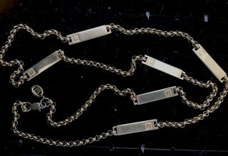 VINTAGE 1970s DESIGNER GIVENCHY LONG YELLOW GOLD BAR NECKLACE CHAIN 35 INCH 2