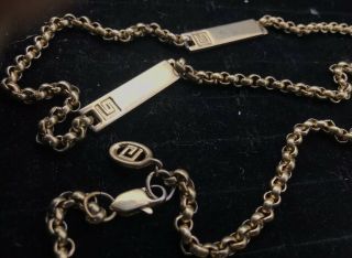 VINTAGE 1970s DESIGNER GIVENCHY LONG YELLOW GOLD BAR NECKLACE CHAIN 35 INCH 3