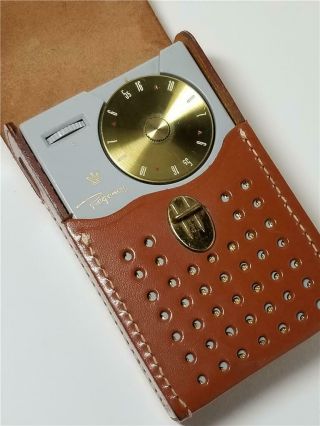 Vintage Regency Tr - 1 Transistor Radio W/ Leather Case Exceptional