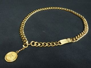 Ra5918 Auth Chanel 94p Vintage Gold Plated Cc 31 Rue Cambon Paris Chain Belt