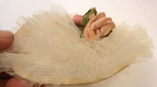 VINTAGE 1950 ' S TULLE & FLOWER HAT FOR MADAME ALEXANDER CISSY DOLL OR MISS REVLON 7