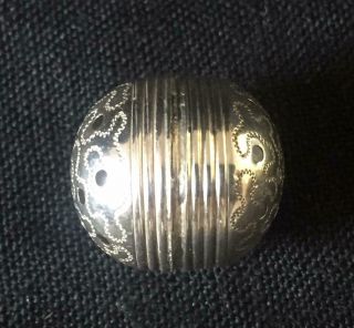 Unusual Small Georgian Silver Ball Vinaigrette