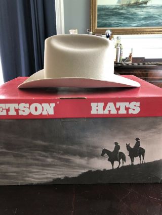 STETSON OPEN ROAD RANCHER HAT 4X Beaver Vintage Cattleman Crown Tan 6 7/8 W/ Box 2
