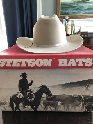 STETSON OPEN ROAD RANCHER HAT 4X Beaver Vintage Cattleman Crown Tan 6 7/8 W/ Box 3