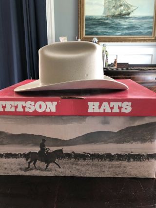 STETSON OPEN ROAD RANCHER HAT 4X Beaver Vintage Cattleman Crown Tan 6 7/8 W/ Box 4