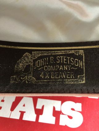 STETSON OPEN ROAD RANCHER HAT 4X Beaver Vintage Cattleman Crown Tan 6 7/8 W/ Box 7