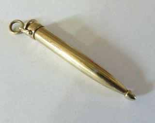 Vintage Sampson Mordan 9ct Gold Propelling Pencil 18.  7 Gms