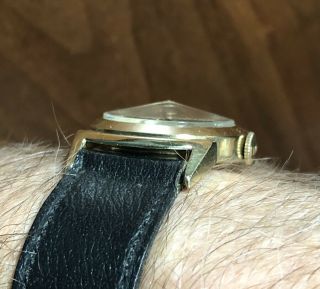 Vintage Elgin Black Knight 14K Gold Filled Watch 22J Cal 680 Runs Cone Crystal 3