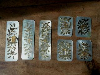 Rare 18thc Ching Dynasty Silver Gold Inlay Mother Of Pearl Chinese Games Counter