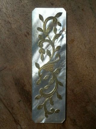 Rare 18thC Ching Dynasty silver gold inlay mother of pearl Chinese games counter 4