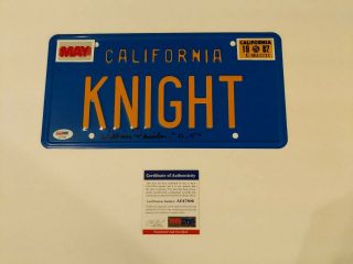 William Daniels Psa Dna Signed Knight Rider License Plate K.  I.  T.  T.  Rare Kitt