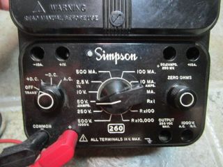 Simpson Model 260 Series 7 PM Volt Ohm Test Meter Multimeter Calibrated in 2013 4
