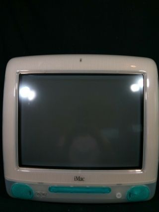 Vintage Apple iMac G3 M5521 1999 Blueberry Blue Mac OS X Complete System 5