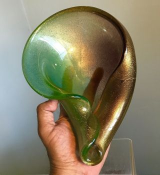 Vintage Murano Glass Shell Bowl Archimede Seguso Polveri