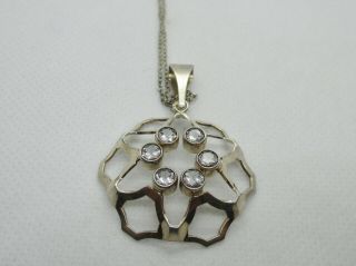 Vintage Modernist Kupittaan Kulta Finland Sterling Silver Rock Crystal Pendant