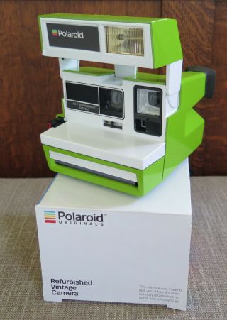 Vintage Polaroid 600 Lime Green Instant Camera,  Box