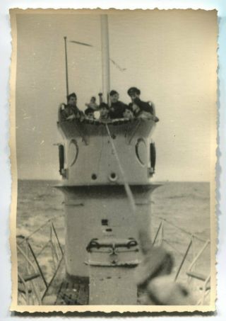 German Wwii Archive Photo: Kriegsmarine U - Boat Sailors In Conning Tower