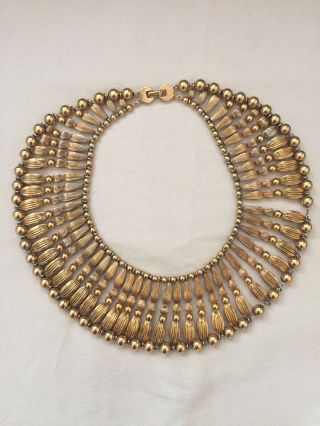 Signed Monet Ad Piece Egyptian Runway Statement Collar Necklace,  Vintage.
