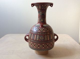 Vintage Inca Aribalo Ceremonial Vessel Clay Pottery Pre Colombian Peruvian Maca