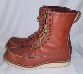 Vintage 1970s Red Wing Irish Setter Leather Boots Crepe Sole Hunt Work Size 11 B