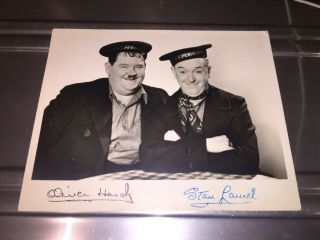 Rare 1936 Laurel & Hardy Signed Hal Roach Studio Photo Our Relations Stamped?