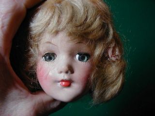 Vintage Mary Hoyer 14 Inch Hard Plastic Doll Blond Mohair TLC 2