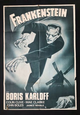 Vintage Frankenstein Poster 1960 