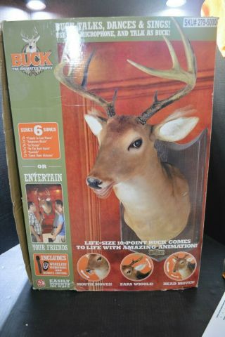 2004 Vtg Gemmy Buck The Animated Trophy Life Size 10 - Pnt Singing Wall Mount Buck