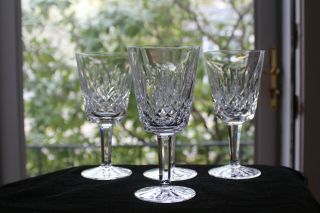 Vintage,  Waterford Irish Made Crystal " Lismore " Water Goblets,  Signed