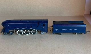 Vtg Gilbert American Flyer Model Railroad Train Locomotive Tender The Royal Blue