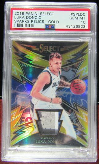 2018 - 19 Perfect Psa 10 Luka Doncic Gold 5/10 Select Prizm Rc Rookie Card.  Rare