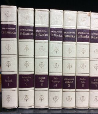 Encyclopaedia Britannica 24 Volume Set White Leather Gold Trim Vintage 1965 6