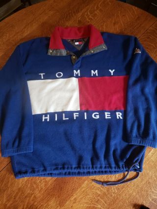 Vintage Tommy Hilfiger Rare Outdoors Fleece Pullover Sweatshirt.  Xl