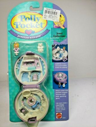 Vintage Bluebird Polly Pocket Jeweled Iceland 9264 Tiny World Compact