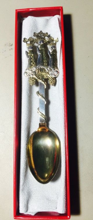 A.  Michelsen Gilded Sterling 1915 Christmas " Three Wise Men " Spoon