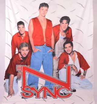 Vtg 90s Nsync Duvet Blanket Cover Twin Bed Justin Timberlake Chasez Fatone Chris