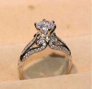 0.  75 Ct.  Round Cut Wedding Band Diamond Ring Vintage Ring 14k Solid White Gold