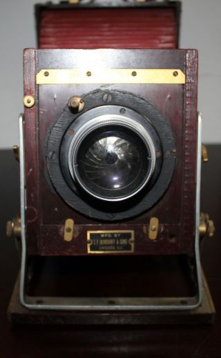 VERY RARE Early DEARDORFF 5X7 Studio Camera TESSAR IC 190mm E.  F.  4.  5 Lens 2