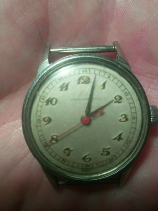 Vintage Girard - Perregaux Stainless Steel 50s Red Second Hand