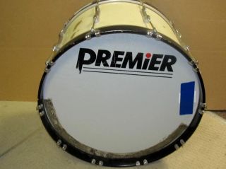 Vintage Premier 22 X 15 White Marching Band Bass Drum J566