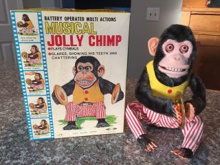 Vintage Musical Jolly Chimp Toy Cymbal Monkey 1950’s Lewis Galoob Co