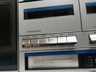 Portable 8 Track Tape Player AM FM Cassette JC Penney Vintage Boombox AC/DC 5