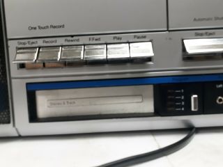 Portable 8 Track Tape Player AM FM Cassette JC Penney Vintage Boombox AC/DC 6