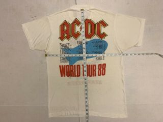 Vintage 1988 AC/DC Heat Seeker Tour Shirt 50/50 WORN OUT,  THIN L 10