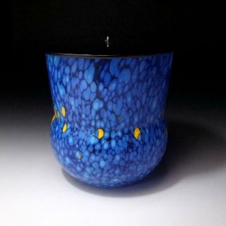 GE14: Vintage Japanese Glass Tea Ceremony Mizusashi,  Water Container 4